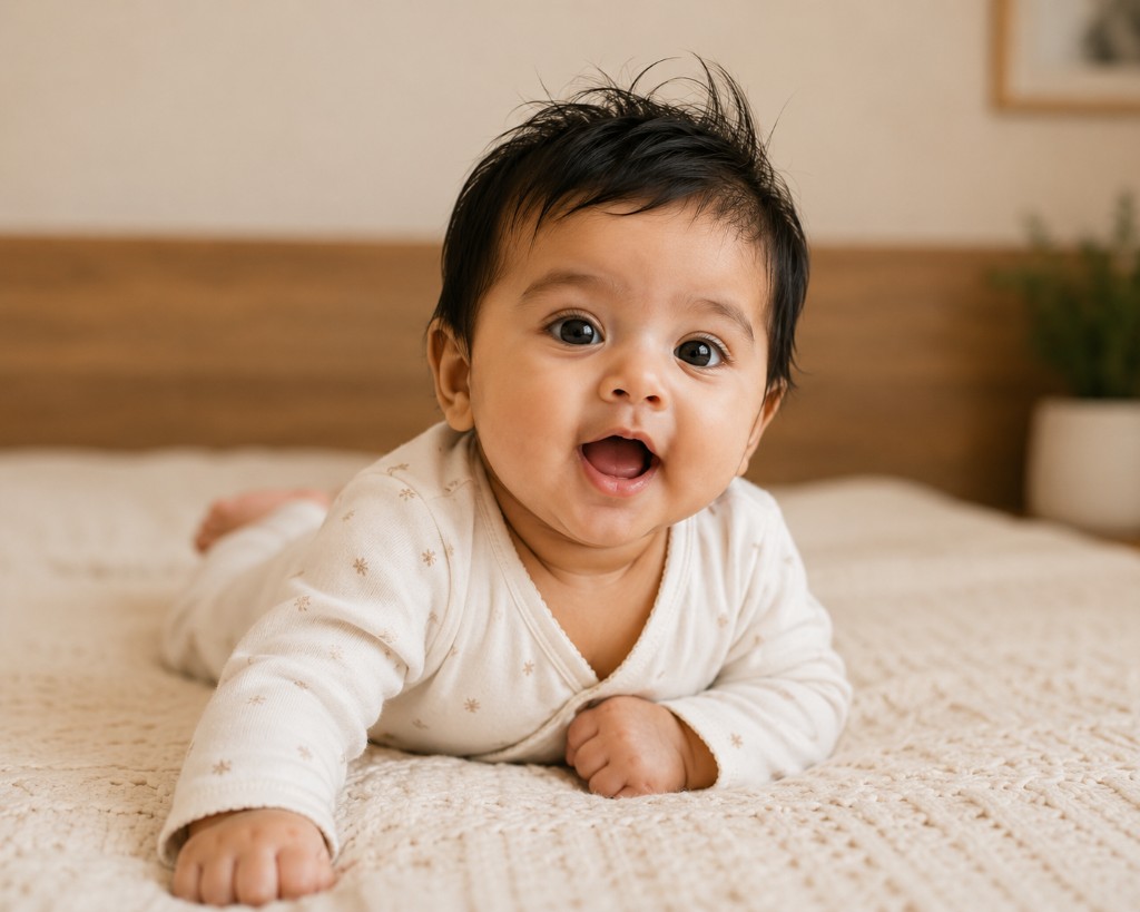 Baby development month by month guide card