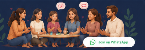 Illustration of parents sitting together and sharing support