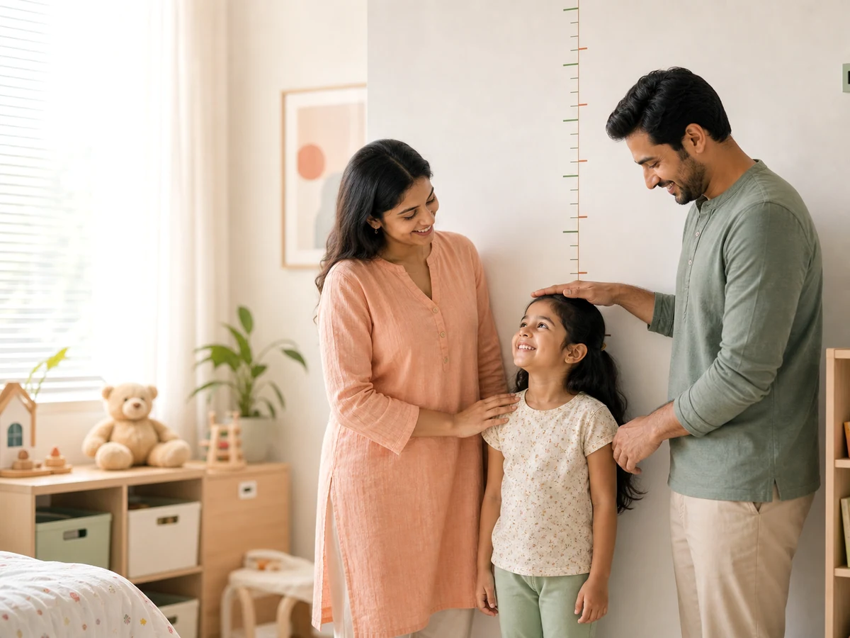 Indian family celebrating a new milestone together.